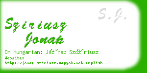 sziriusz jonap business card